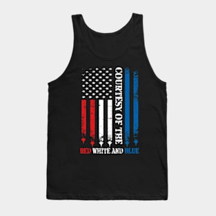 Courtesy Of The Red White And Blue Vintage America Us Flag Tank Top